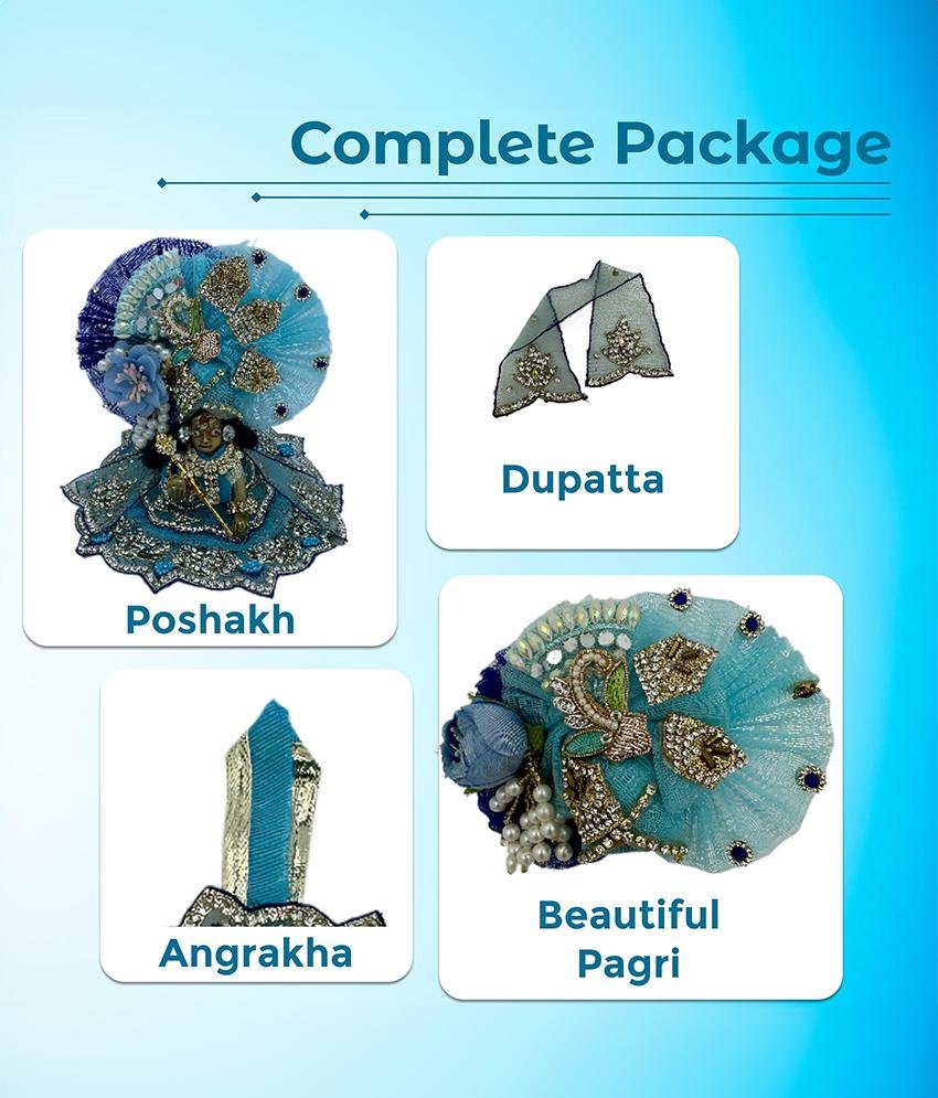 Kanha Blue Poshak — 4 No. (8 Inch)