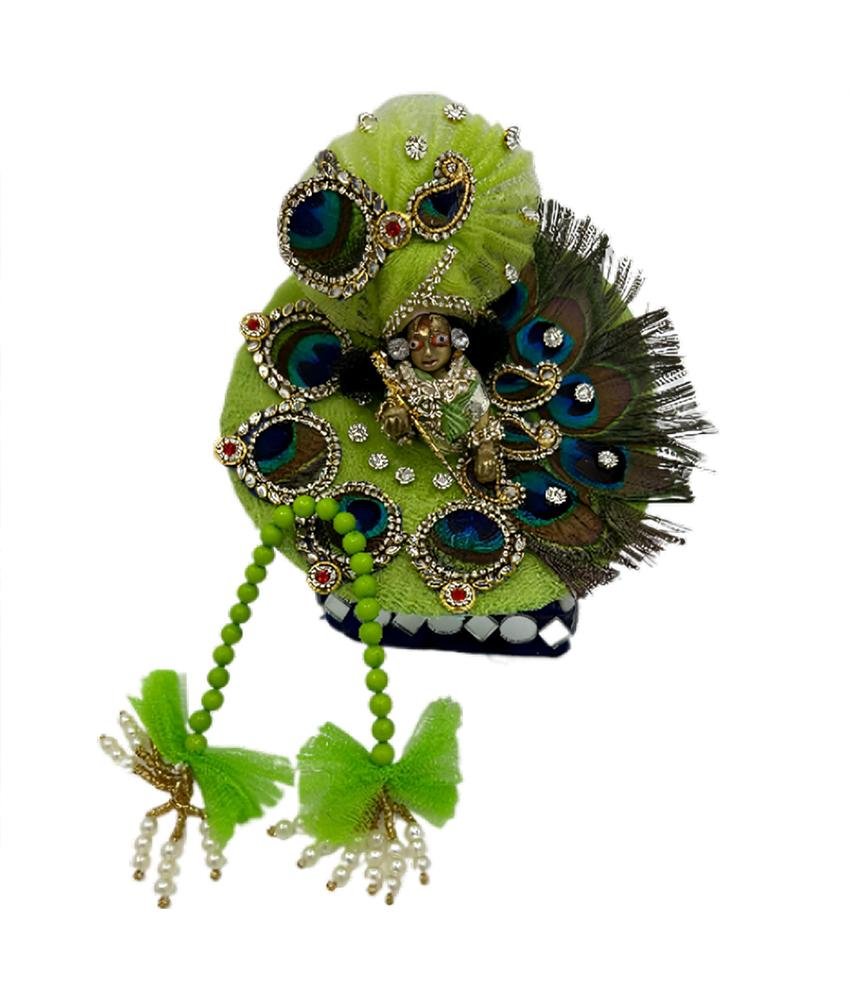 Kanha Green Peacock Poshak — 3 No. (6 Inch)